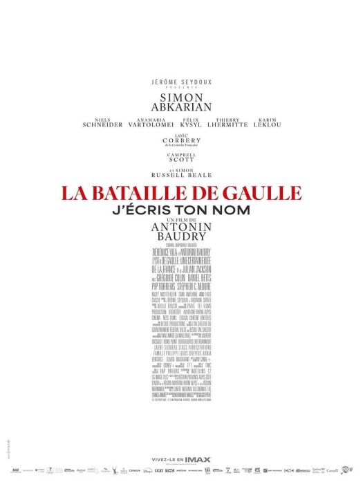 affiche LA BATAILLE DE GAULLE - J'ÉCRIS TON NOM Antonin Baudry